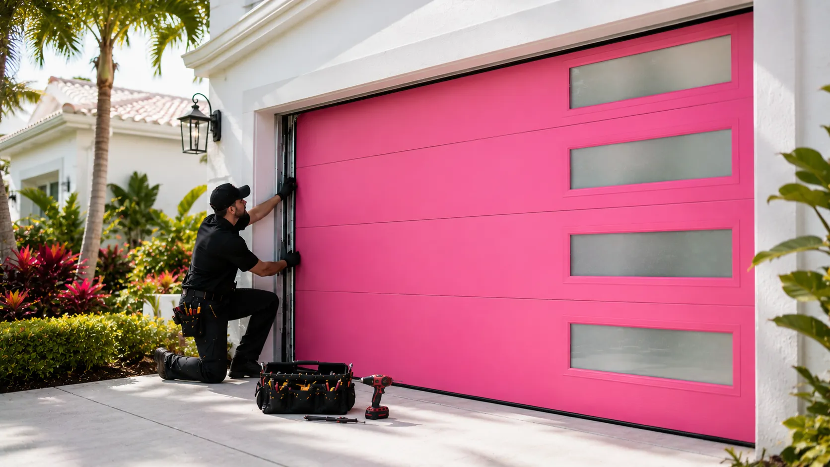 Garage door work on a home in Charlotte